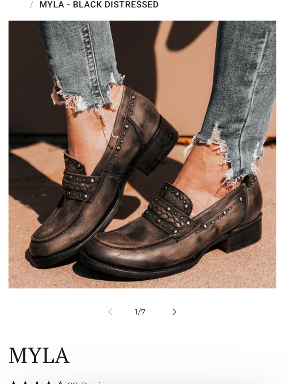 Freebird by Steven Myla Distressed Black Studded Loafers